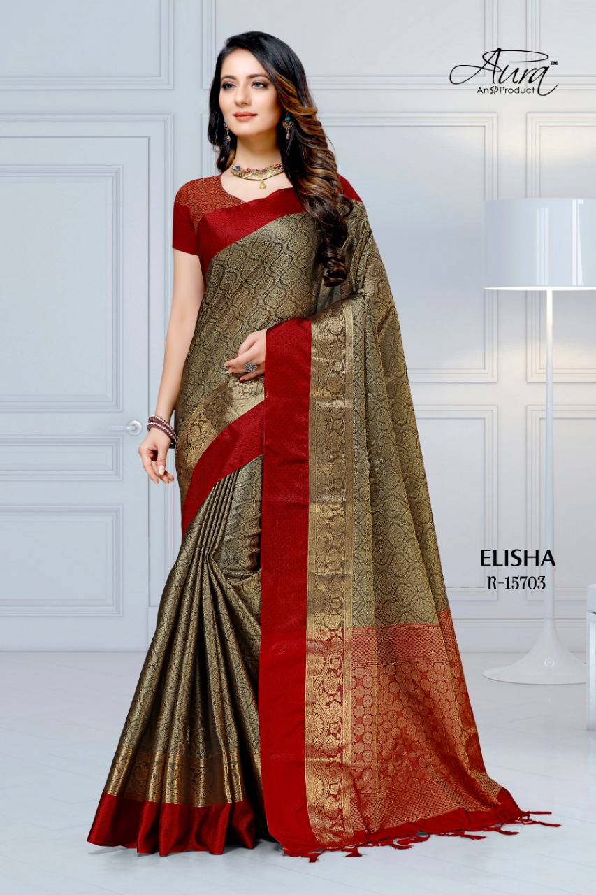 Elisha By Aura Saree Ethnic Wear Silk Saree Authorized Supplier In Surat Market