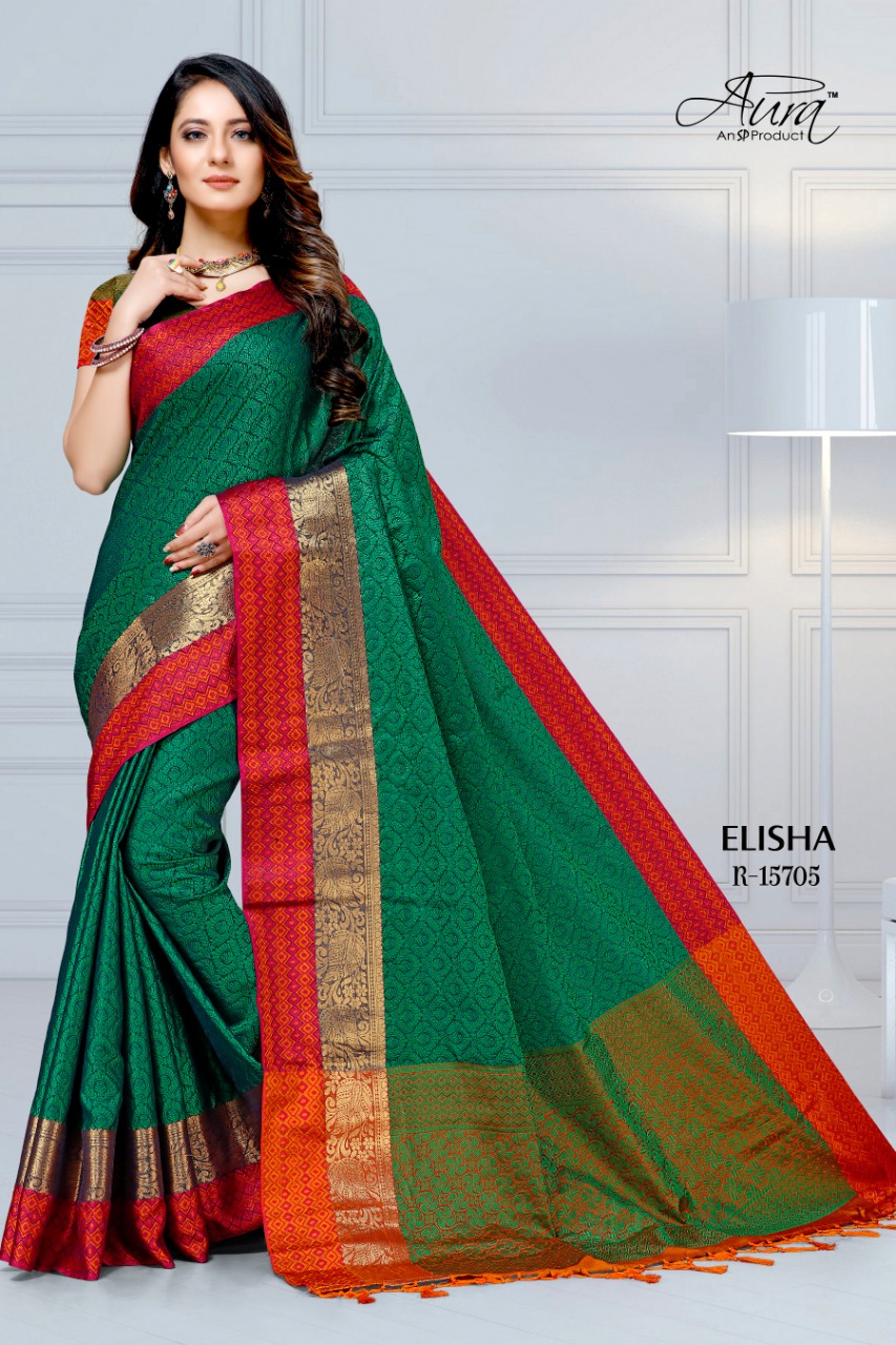 Elisha By Aura Saree Ethnic Wear Silk Saree Authorized Supplier In Surat Market