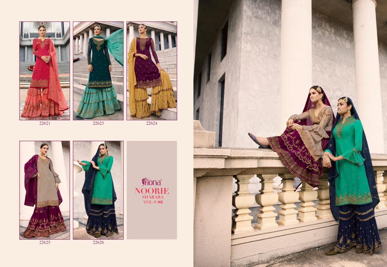 Fiona Noorie Sharara Vol 9 Nx Satin Georgette Wedding Salwar Kameez Seller