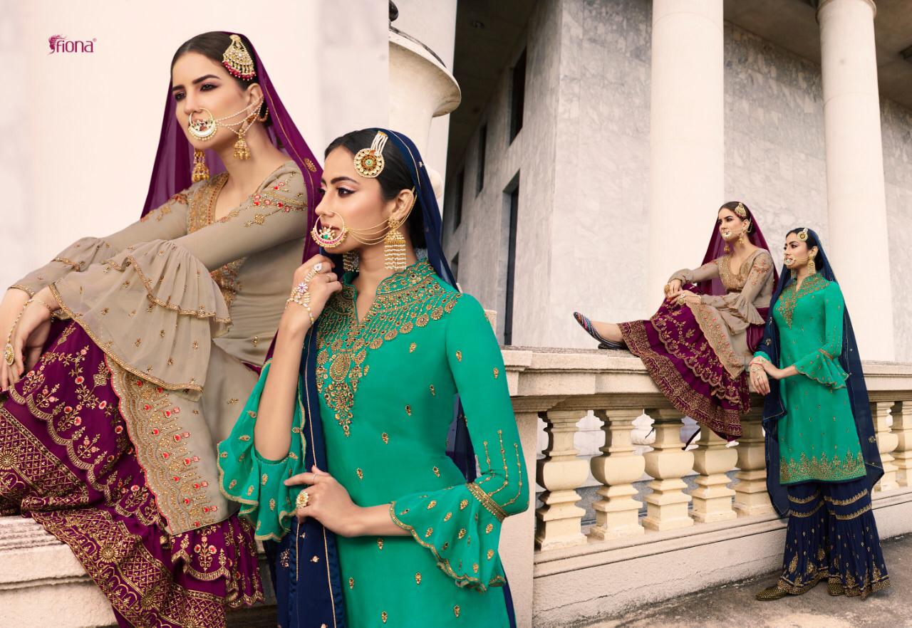 Fiona Noorie Sharara Vol 9 Nx Satin Georgette Wedding Salwar Kameez Seller