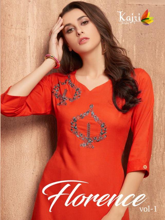 Kajri Style Florence Rayon Formal Wear Kurti Wholesale Store Surat