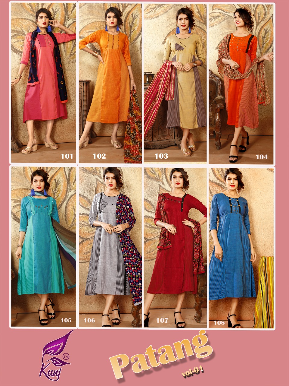 Kunj Patang Vol 1 Rayon Kurtis Catalogue At Best Rate In India