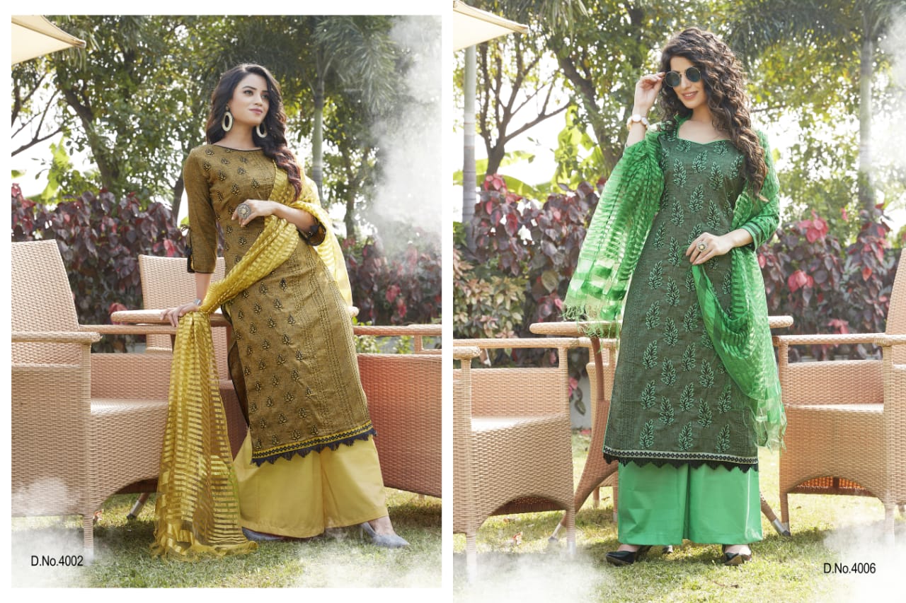 Libaas Launch Kohinoor Cotton Formal Wear Plazzo Style Salwar Suit Wholesaler