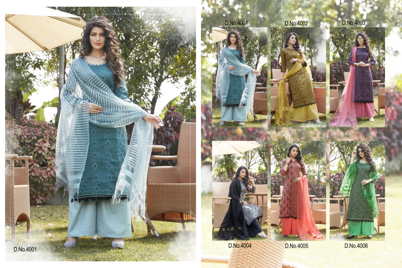 Libaas Launch Kohinoor Cotton Formal Wear Plazzo Style Salwar Suit Wholesaler