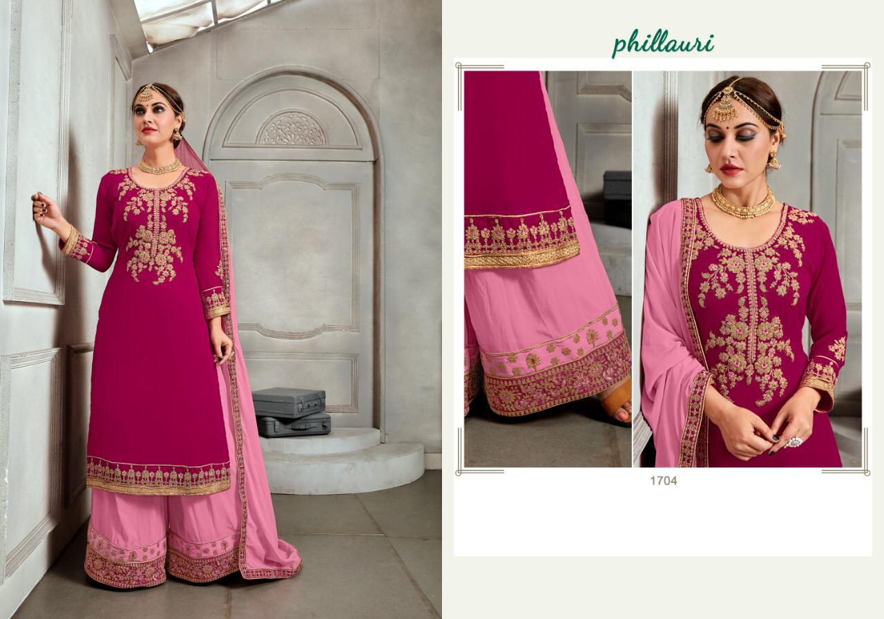 Phillauri Vol 17 By Kesari Exports Georgette Embroidery Sharara Style Dress Materials