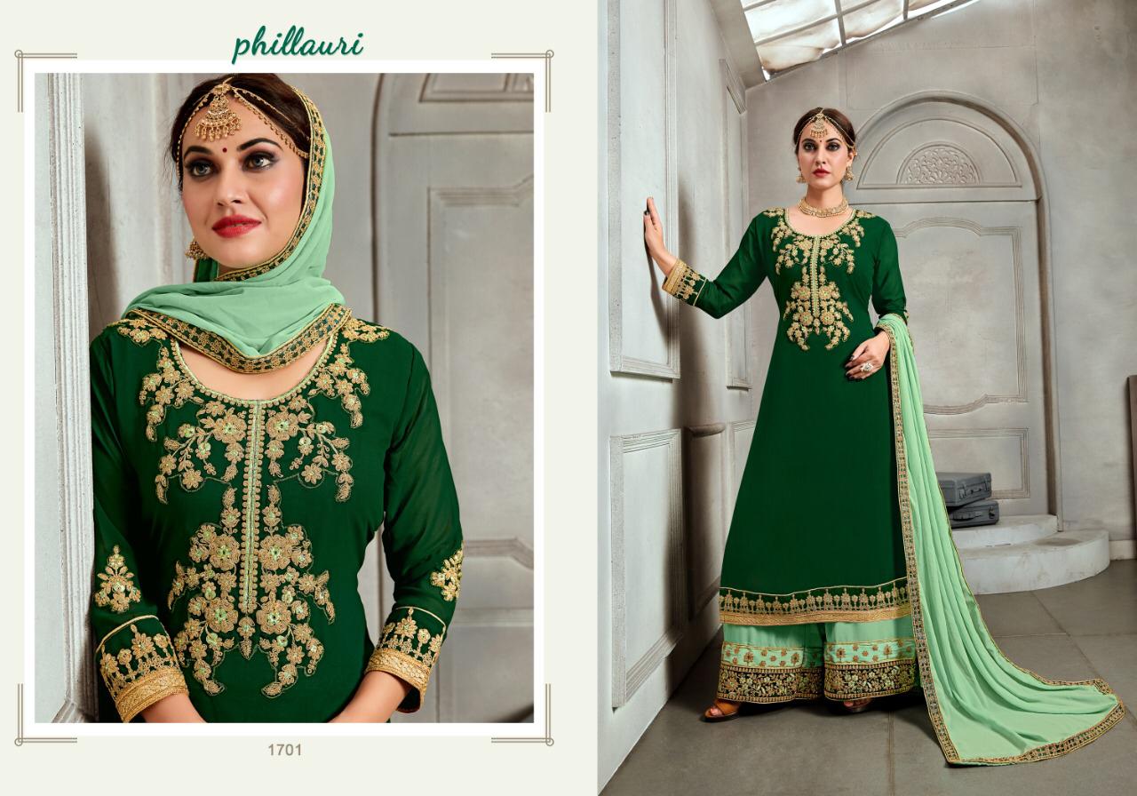 Phillauri Vol 17 By Kesari Exports Georgette Embroidery Sharara Style Dress Materials