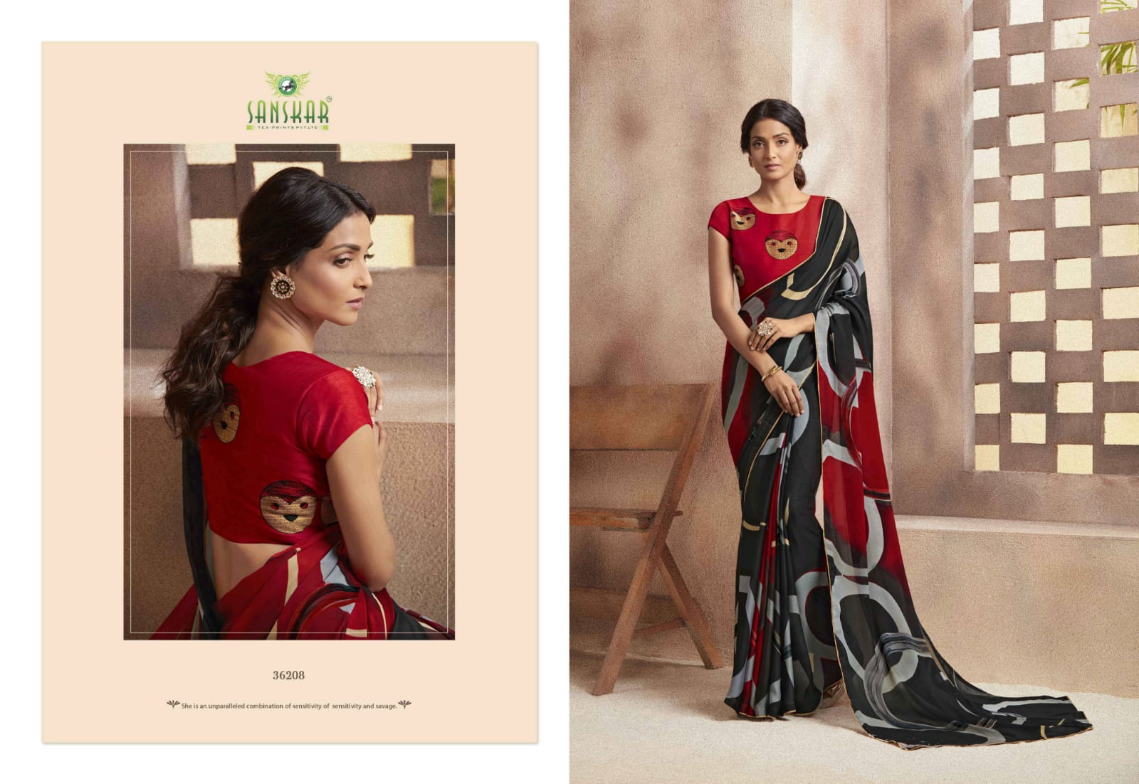 Sanskar Present Instagram Georgette Printed Good Looking Designer Saree