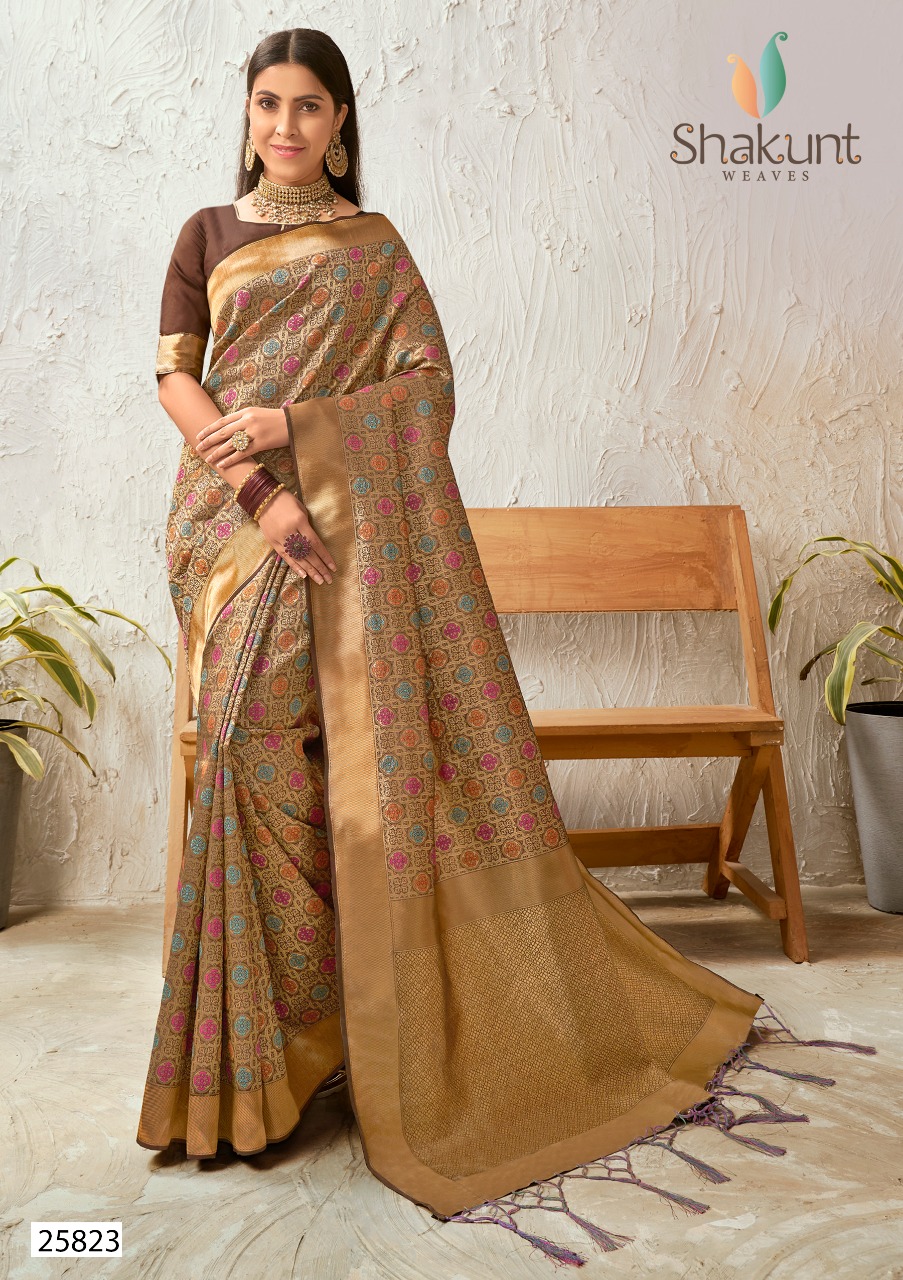 Shakunt Present Pragati Ethnic Wear Heavy Look Silk Saree Online Shopping