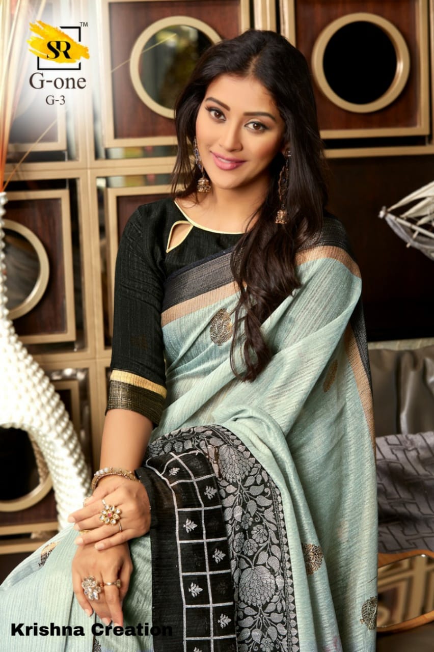 Sr Brand Launch G One Cotton Fancy Fabrics Sarees Authorized Supplier In Surat