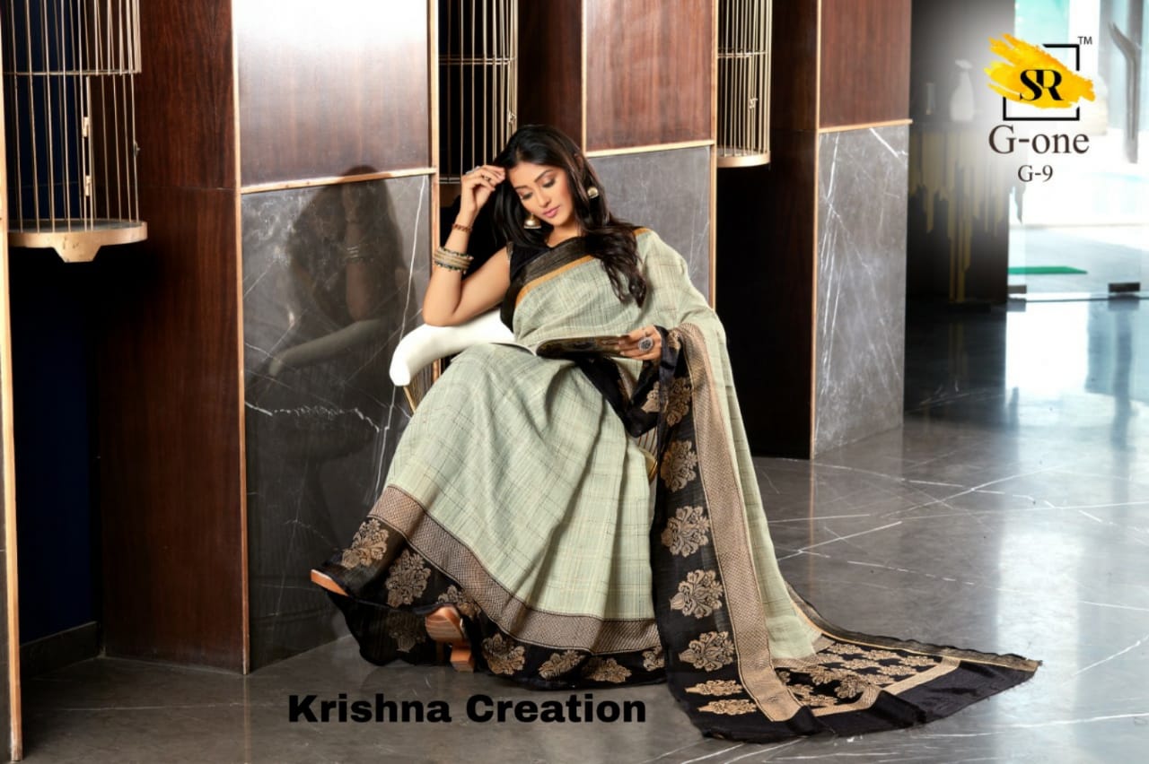 Sr Brand Launch G One Cotton Fancy Fabrics Sarees Authorized Supplier In Surat