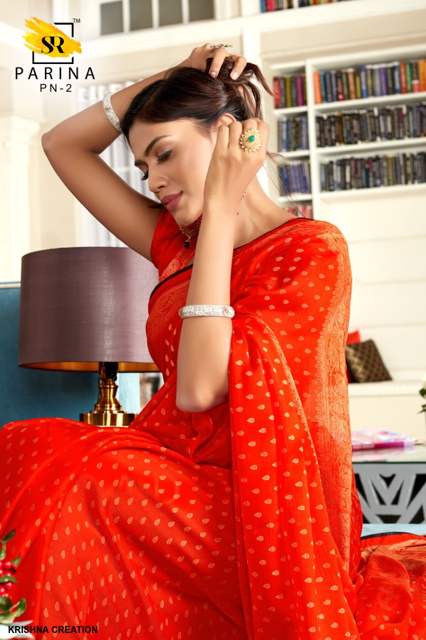 Sr Brand Parina Bright Chiffon Fancy Latest Sarees Buy Online At Best Prices In India