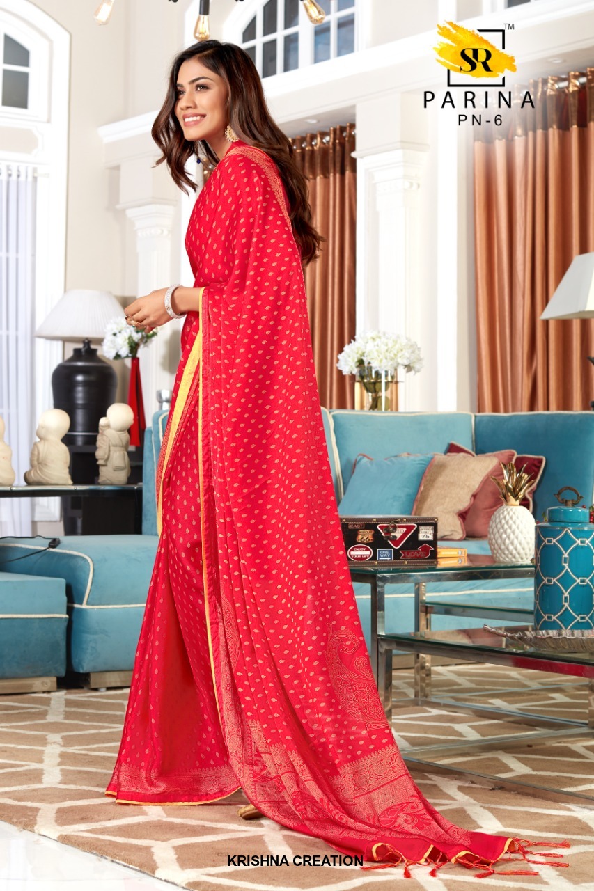 Sr Brand Parina Bright Chiffon Fancy Latest Sarees Buy Online At Best Prices In India
