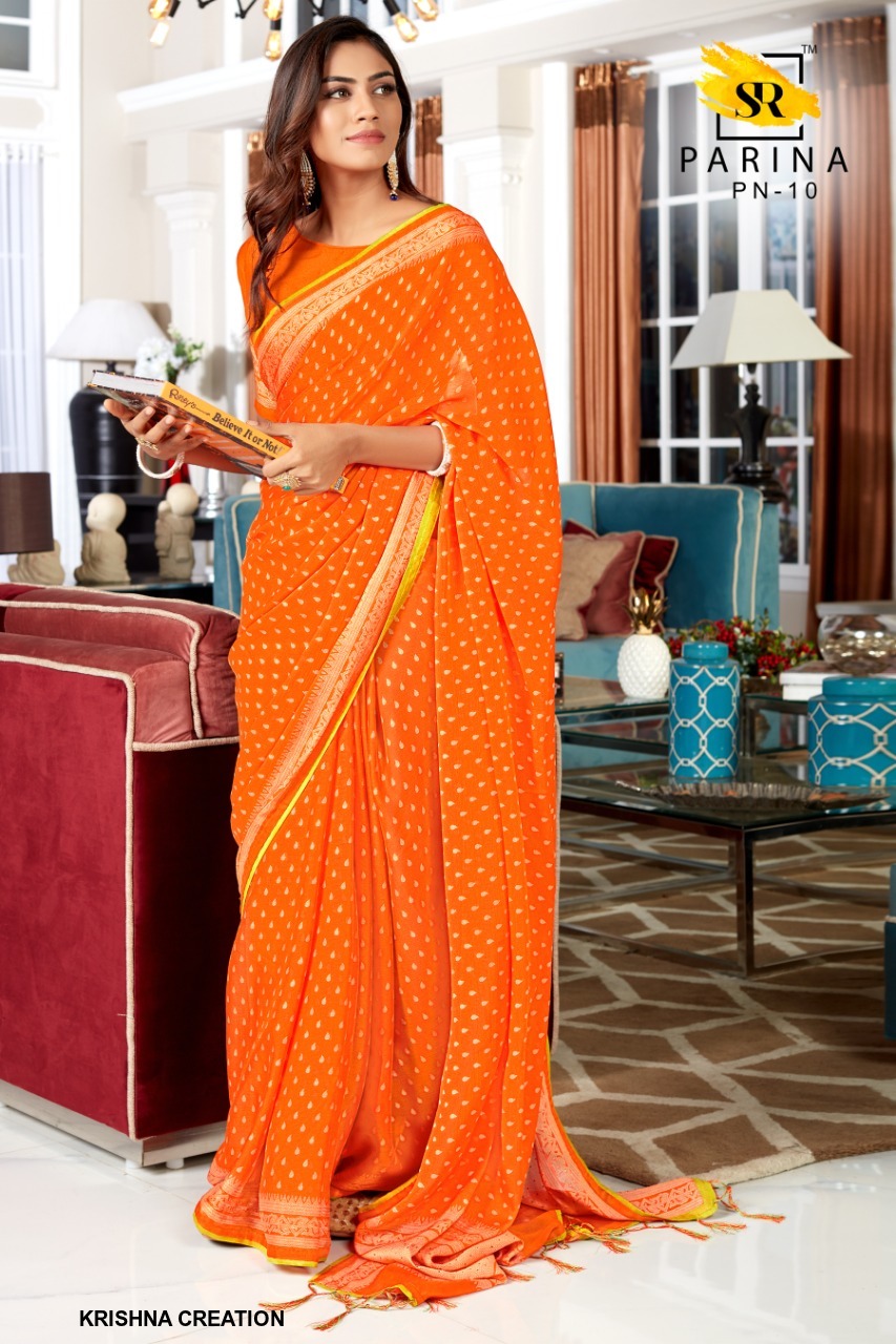 Sr Brand Parina Bright Chiffon Fancy Latest Sarees Buy Online At Best Prices In India