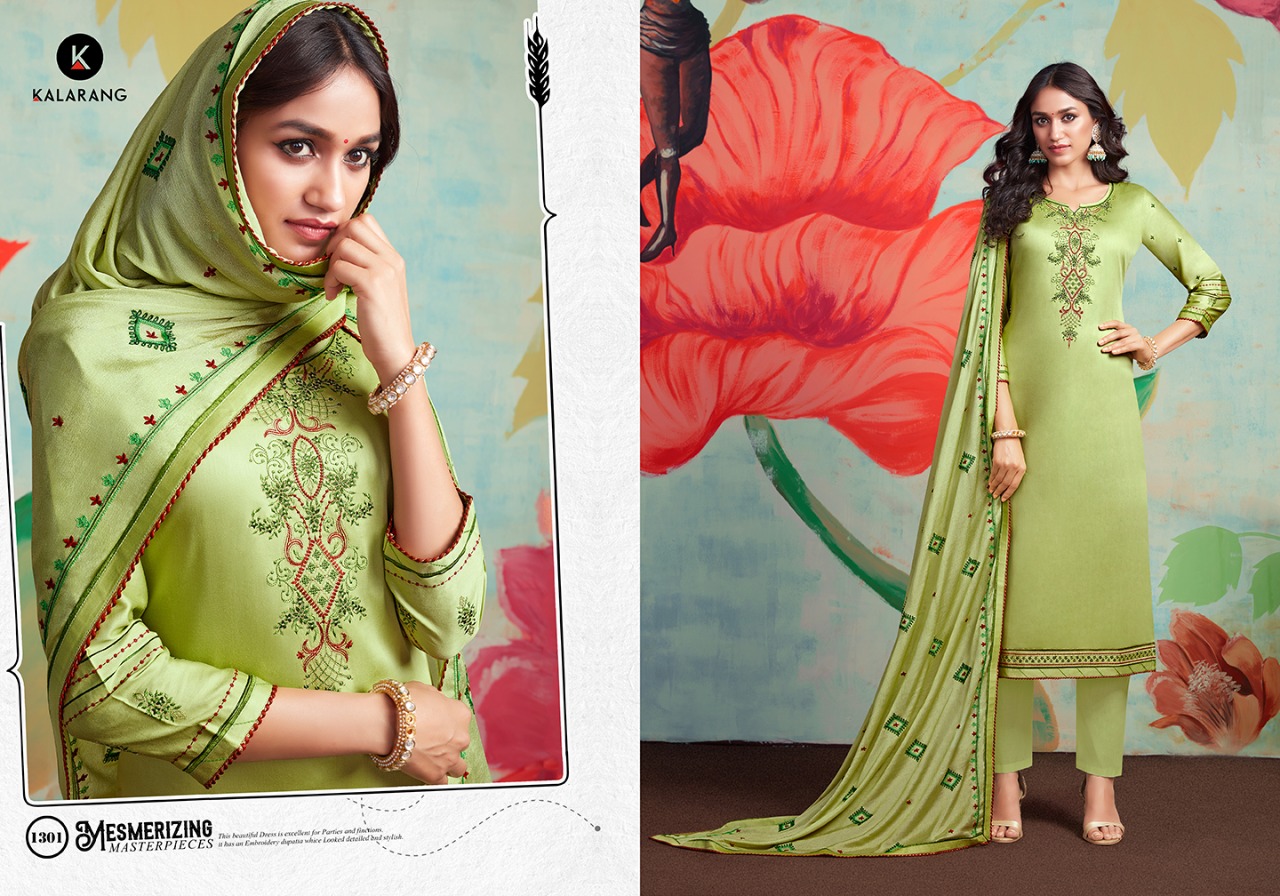 Floral Beauty By Kalarang Jam Silk Cotton Embroidery Suits Designs Online Store