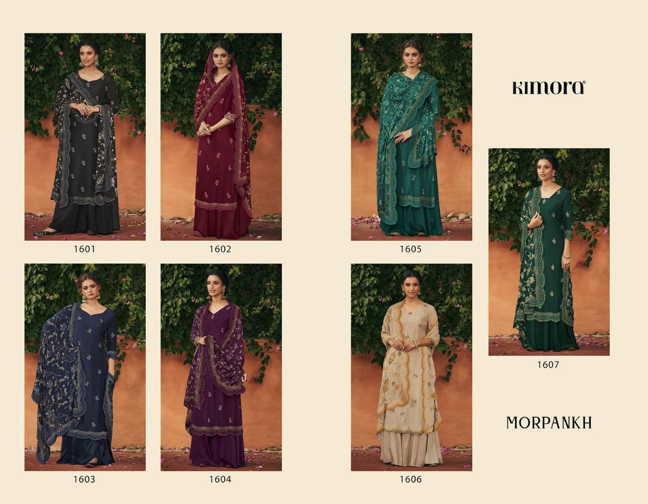 Morpankh Vol 16 By Kimora 1601-1607 Series Silk Embroidery Salwar Kameez