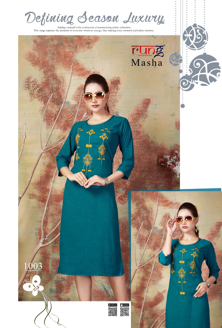 Rung Present Masha Rayon New Kurti Design 2019 Collection