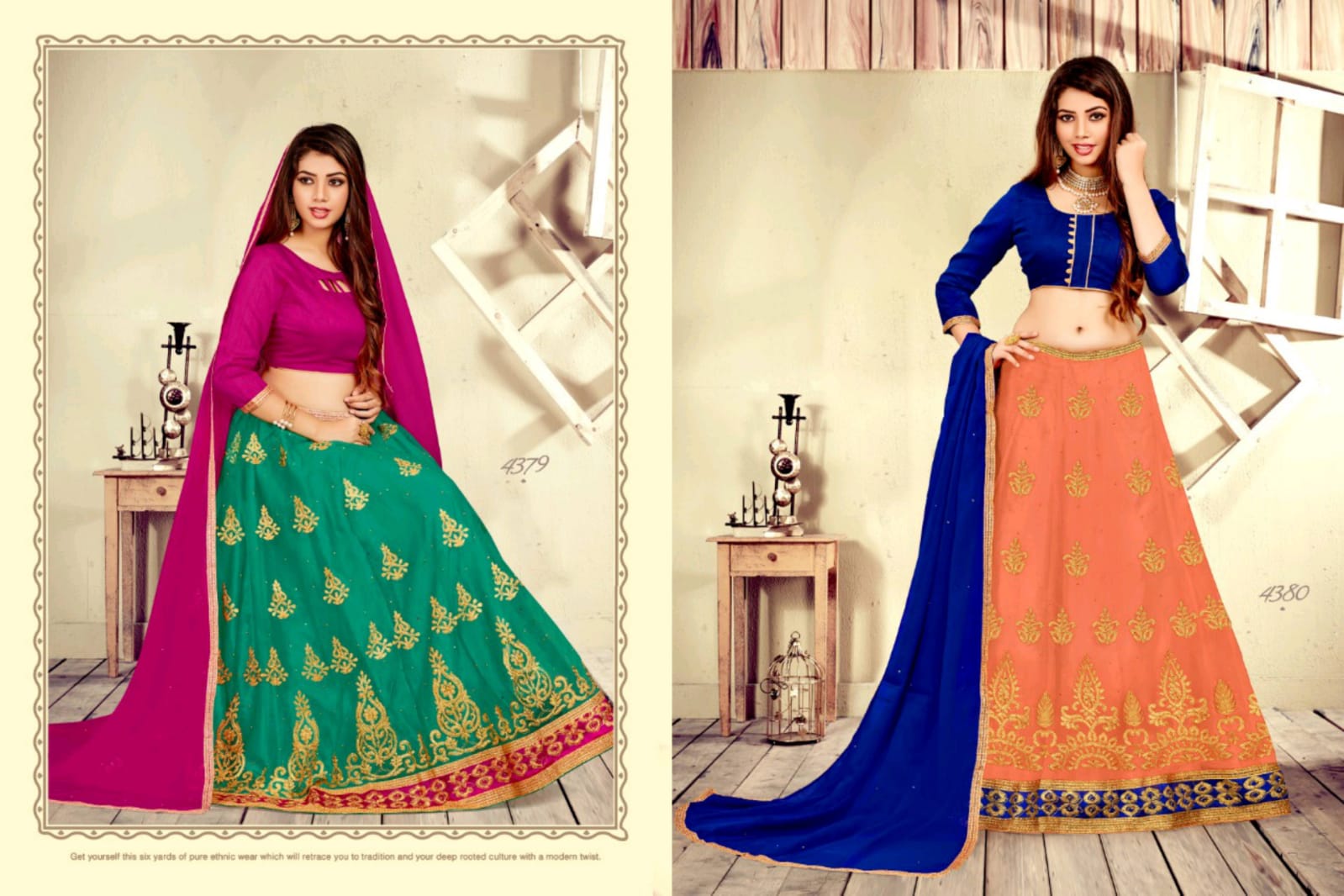 Sanskar Style Bandhan Net Embroidery Lehanga Online Shopping