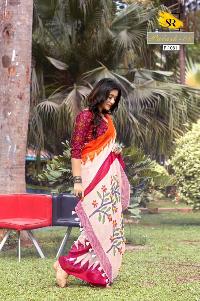 Sr Brands Palash All Time Hits Linen Designer Saree Pick And Choose Saree