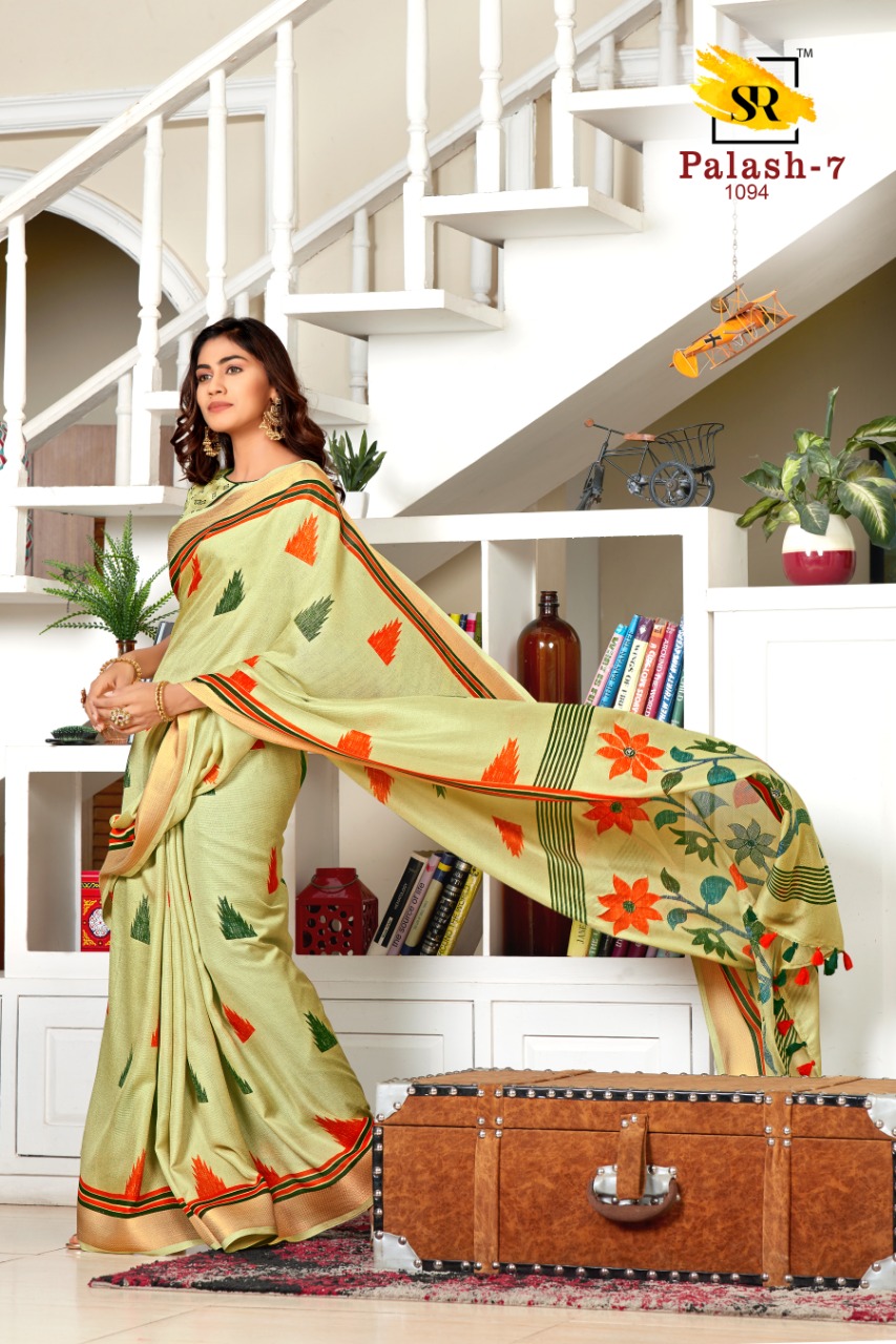 Sr Brands Palash All Time Hits Linen Designer Saree Pick And Choose Saree