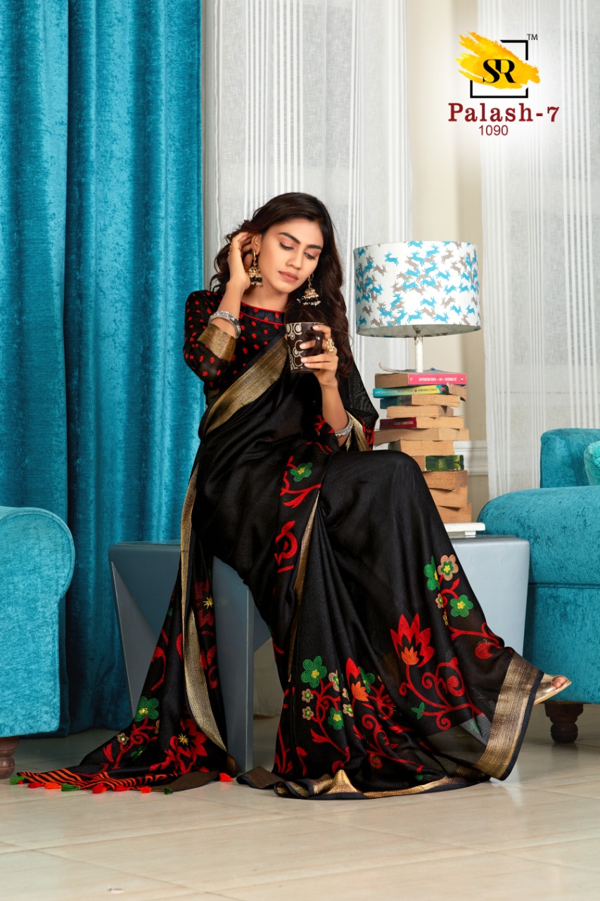 Sr Brands Palash All Time Hits Linen Designer Saree Pick And Choose Saree