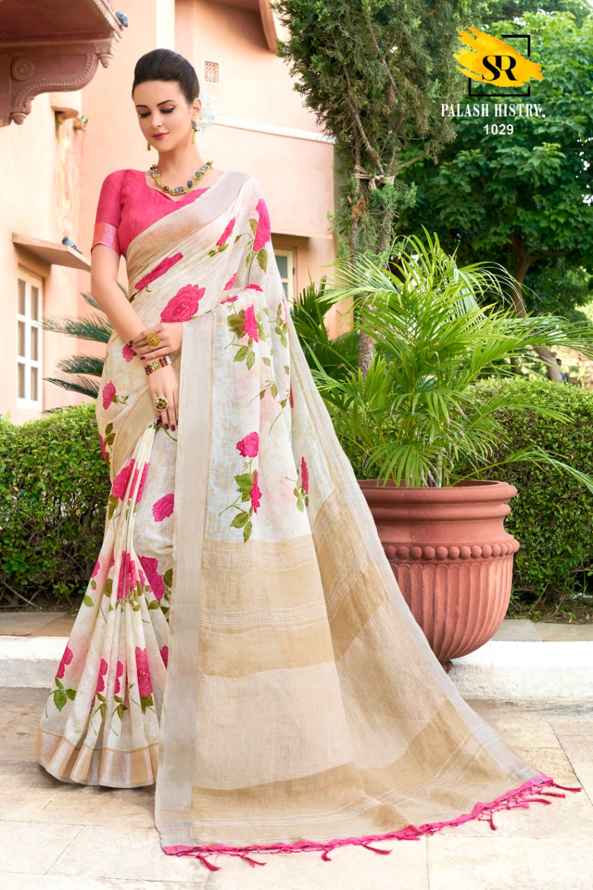 Sr Brands Palash All Time Hits Linen Designer Saree Pick And Choose Saree