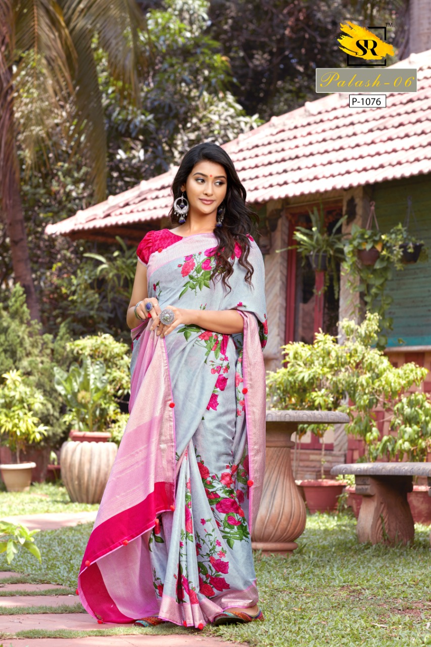 Sr Brands Palash All Time Hits Linen Designer Saree Pick And Choose Saree