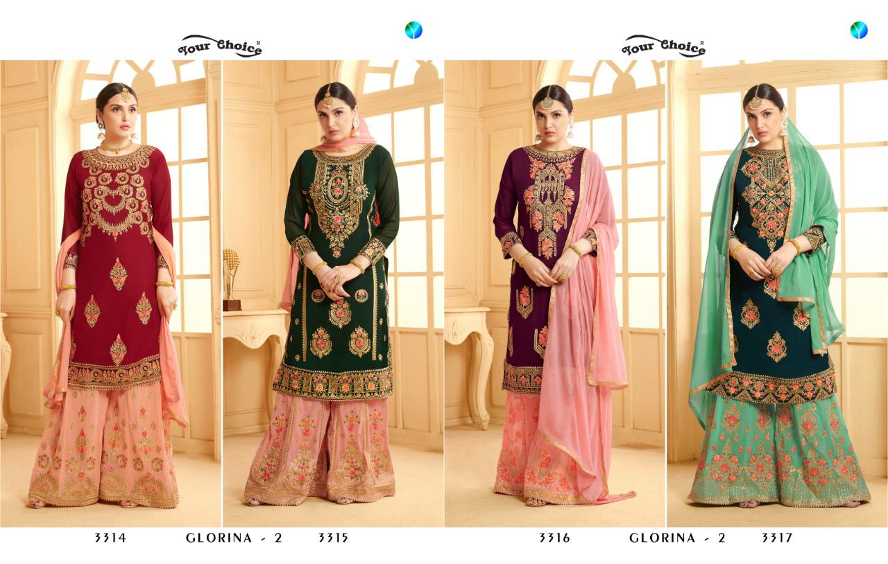 Your Choice Glorina Vol 2 Georgette Heavy Sharara Dress Collection