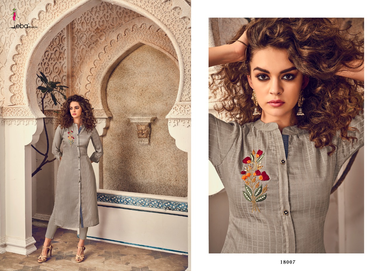 Eba Lifestyle Instagirl Tussar Embroidery Fancy Kurtis