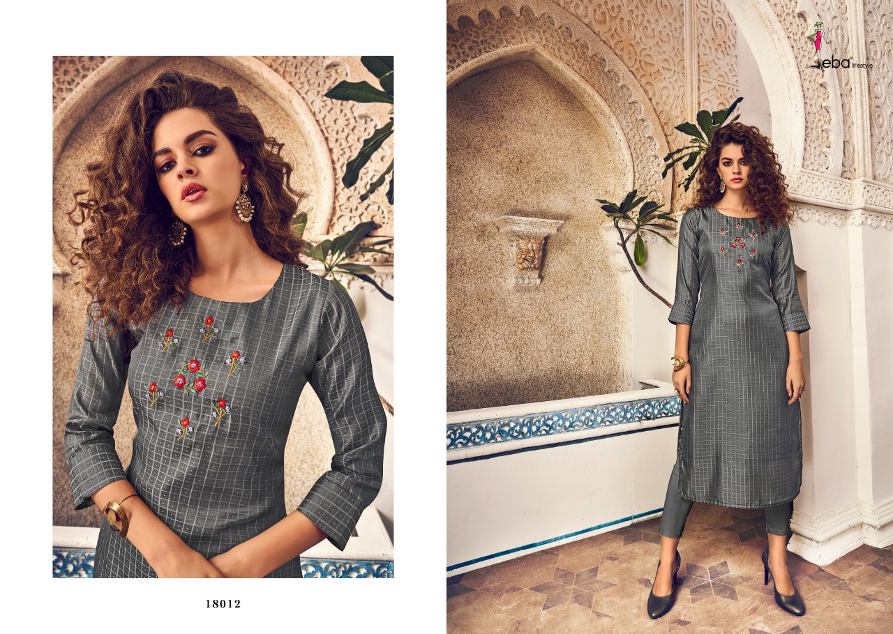 Eba Lifestyle Instagirl Tussar Embroidery Fancy Kurtis
