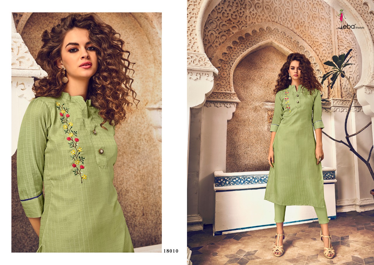 Eba Lifestyle Instagirl Tussar Embroidery Fancy Kurtis