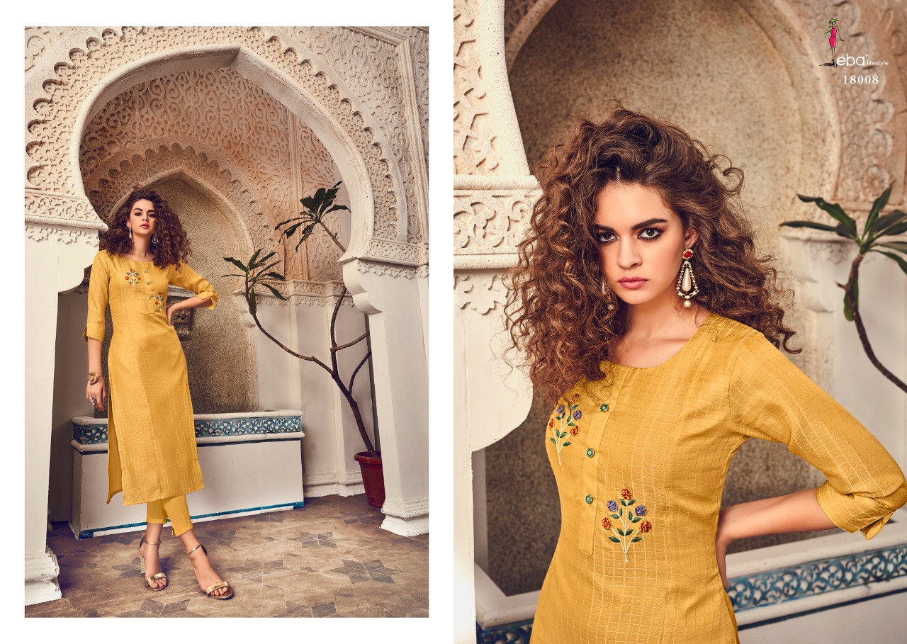Eba Lifestyle Instagirl Tussar Embroidery Fancy Kurtis