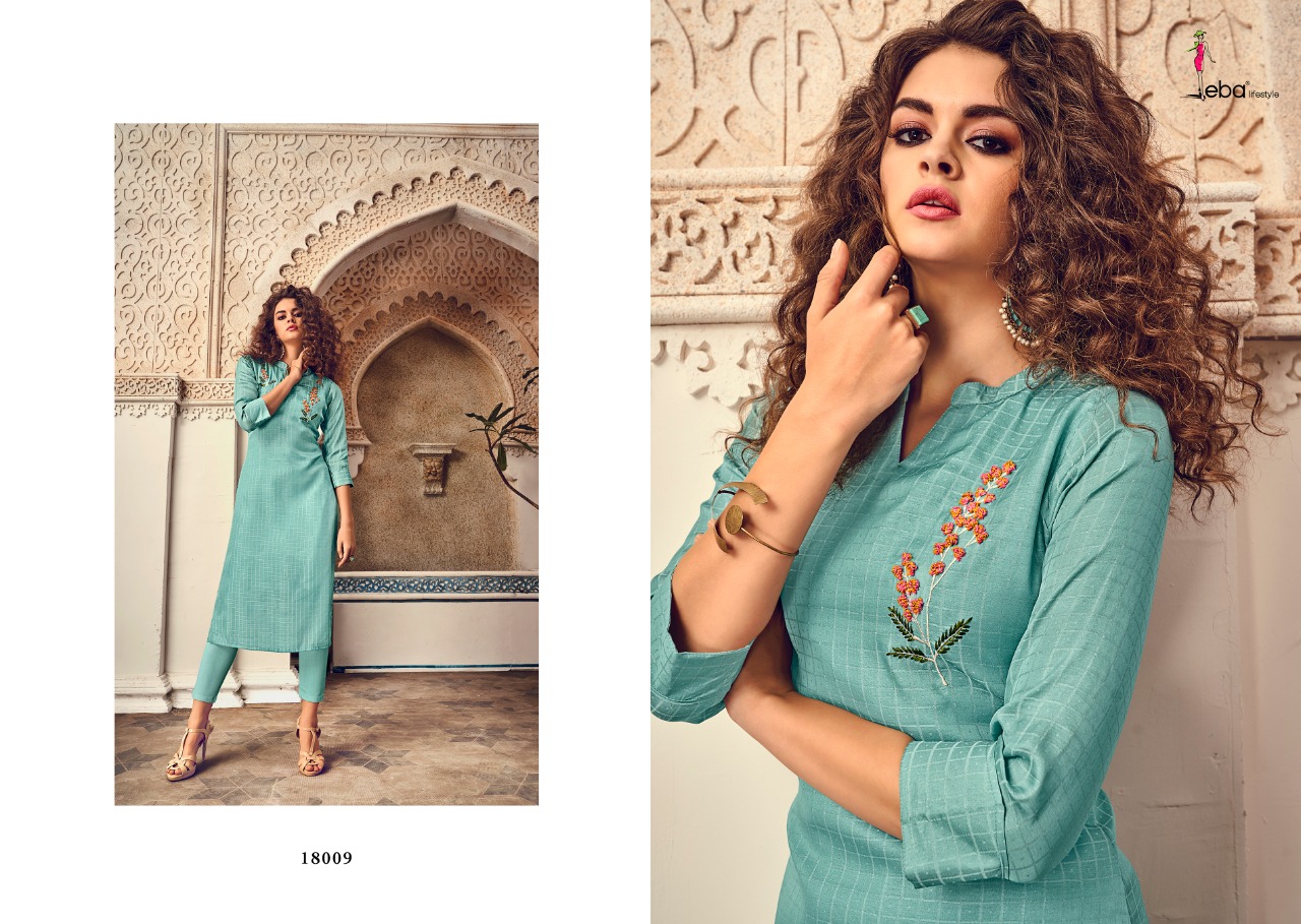 Eba Lifestyle Instagirl Tussar Embroidery Fancy Kurtis