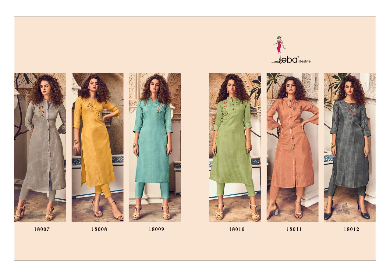 Eba Lifestyle Instagirl Tussar Embroidery Fancy Kurtis