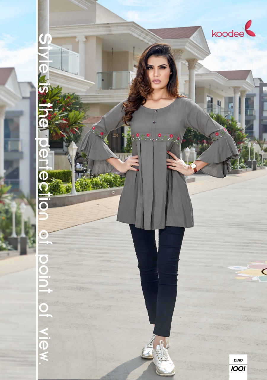 Koodee Videshi Vol 3 Rayon Handwork Short Tops Collection