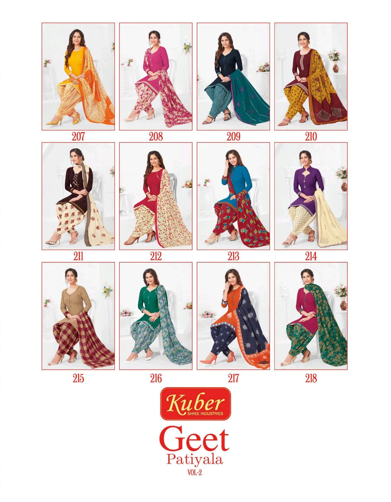 Kuber Geet Patiyala Vol 2 Cotton Unstitched Ladies Dress Catalog By Baalar
