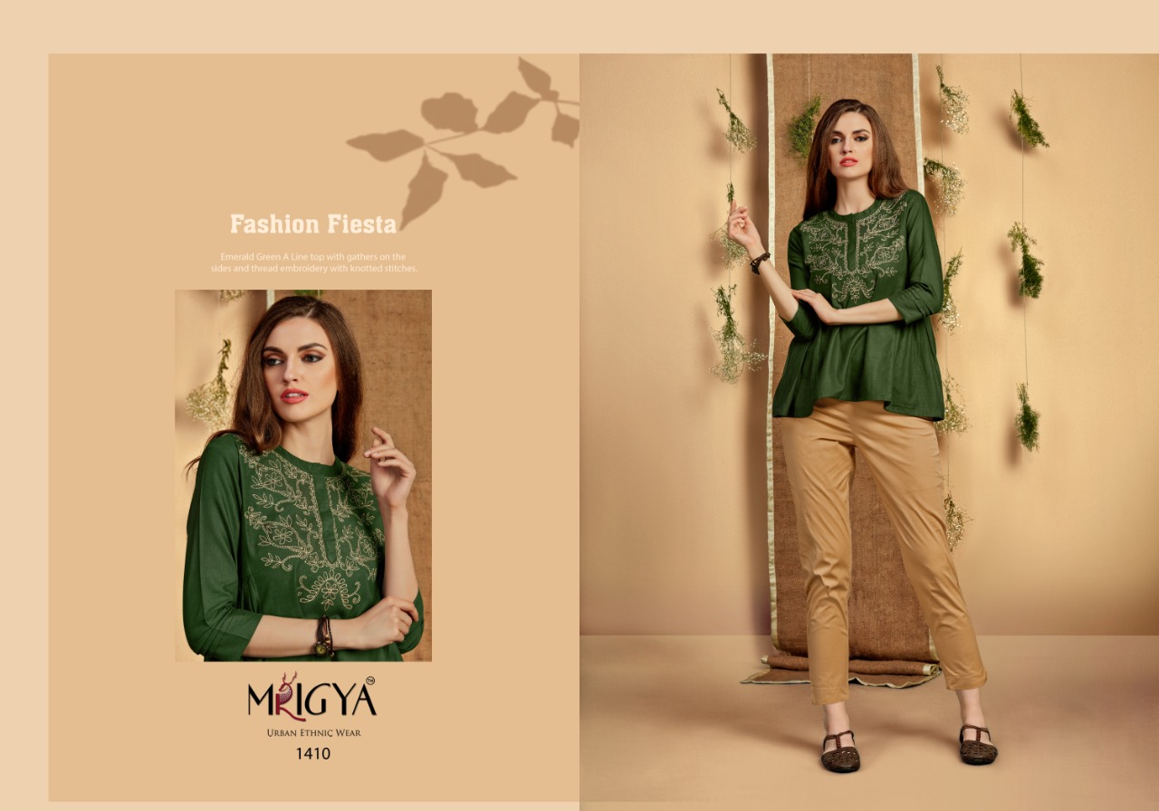 Mrigya Flora Vol 3 Rayon Linen Short Top Collection Buy Best Price