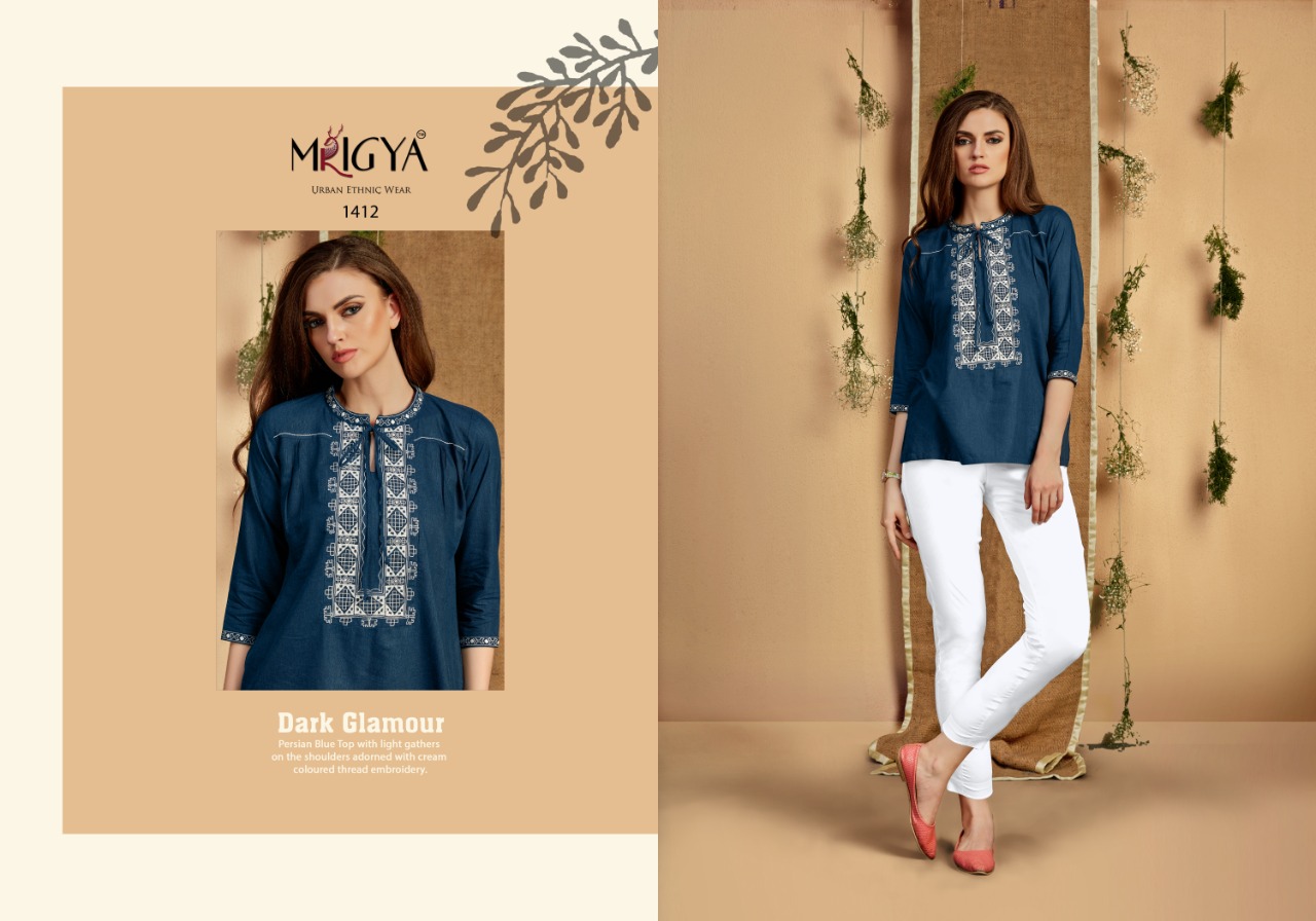 Mrigya Flora Vol 3 Rayon Linen Short Top Collection Buy Best Price