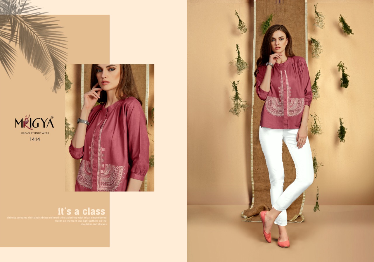 Mrigya Flora Vol 3 Rayon Linen Short Top Collection Buy Best Price