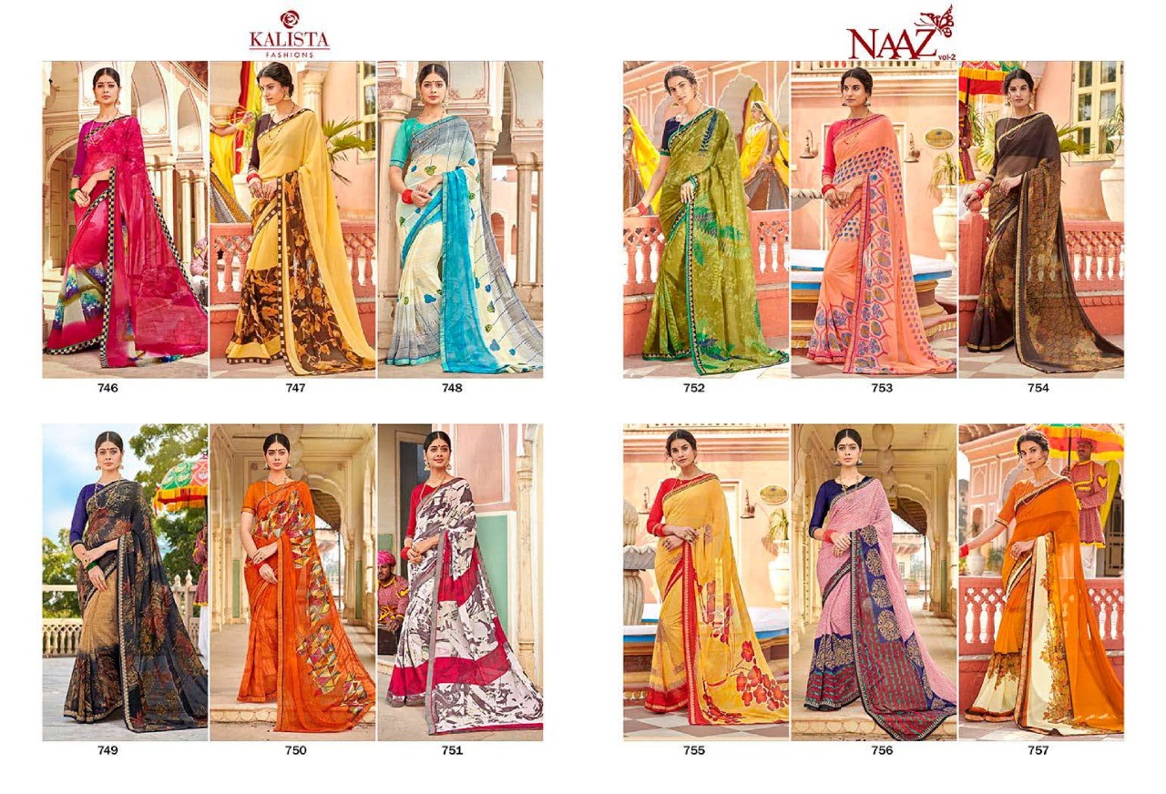 Naaz Vol 2 By Kalista Georgette Printed Saree Online Store