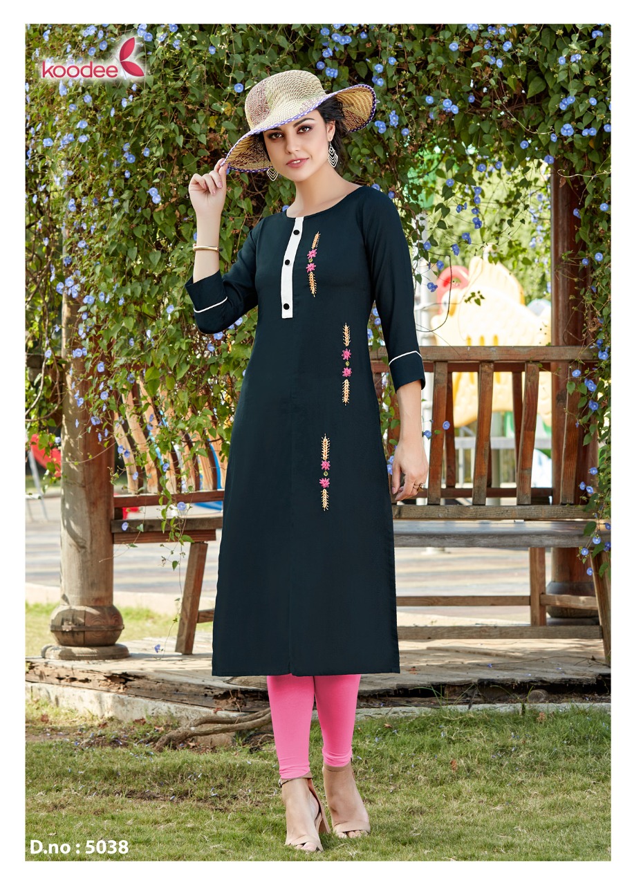 Pahal Vol 6 By Koodee Rayon Handwork Long Formal Wear Kurti Seller