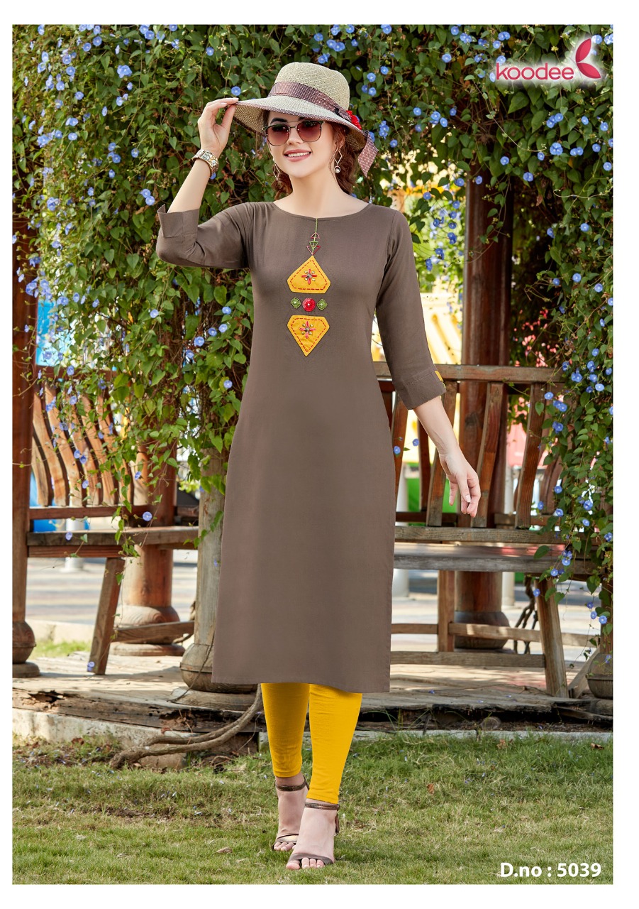 Pahal Vol 6 By Koodee Rayon Handwork Long Formal Wear Kurti Seller