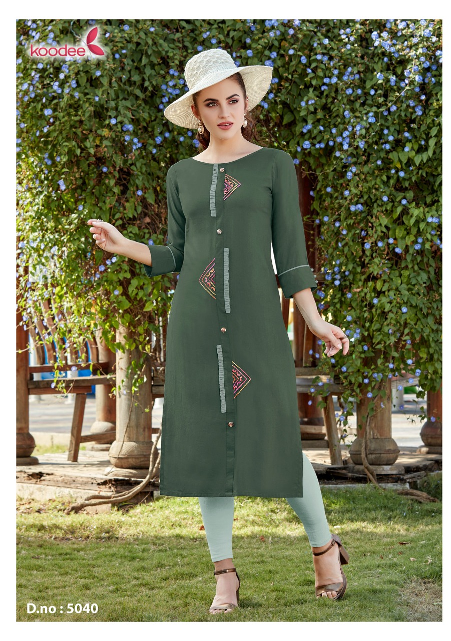 Pahal Vol 6 By Koodee Rayon Handwork Long Formal Wear Kurti Seller