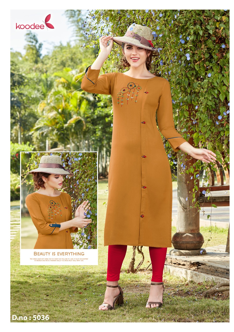 Pahal Vol 6 By Koodee Rayon Handwork Long Formal Wear Kurti Seller