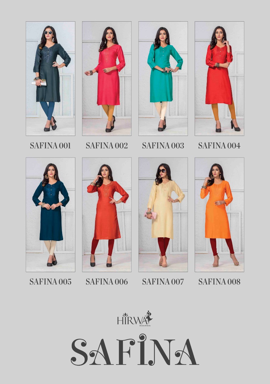 Safina By Hirwa Rayon Slub Casual Wear Kurti Catalogue