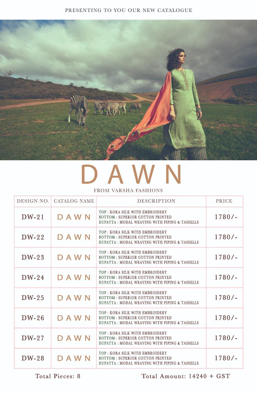 Varsha Present Dawn Cora Silk Embroidery Ethnic Style Salwar Kameez