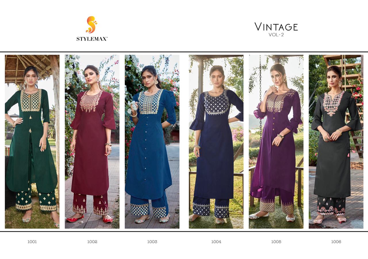Vintage Vol 2 By Stylemax Cotton Silk Top With Palazzo Best Price Supplier