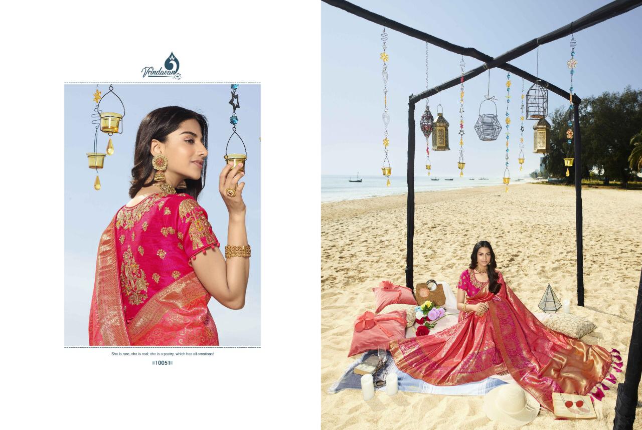 Vrindavan Vol 7 By Royal 10043 Series Silk Jacquard Banarasi Ethnic Saree Catalogue