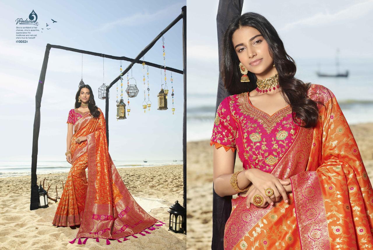 Vrindavan Vol 7 By Royal 10043 Series Silk Jacquard Banarasi Ethnic Saree Catalogue