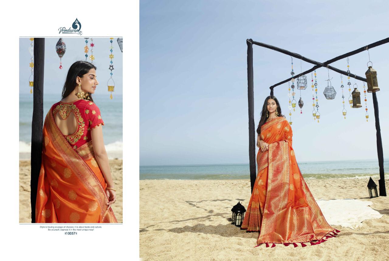 Vrindavan Vol 7 By Royal 10043 Series Silk Jacquard Banarasi Ethnic Saree Catalogue