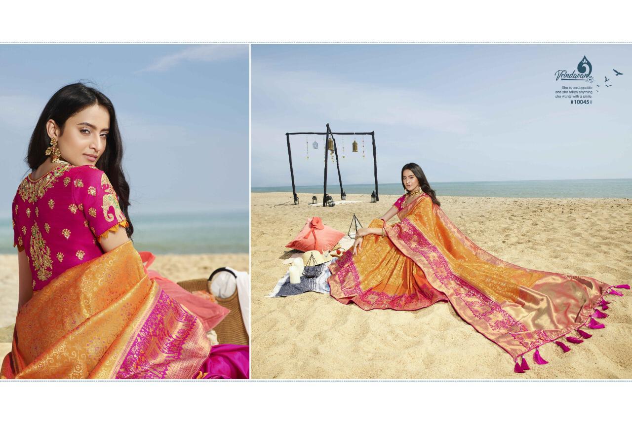 Vrindavan Vol 7 By Royal 10043 Series Silk Jacquard Banarasi Ethnic Saree Catalogue